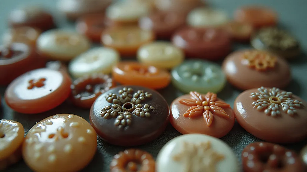 Collection of antique glass buttons with maker's marks.