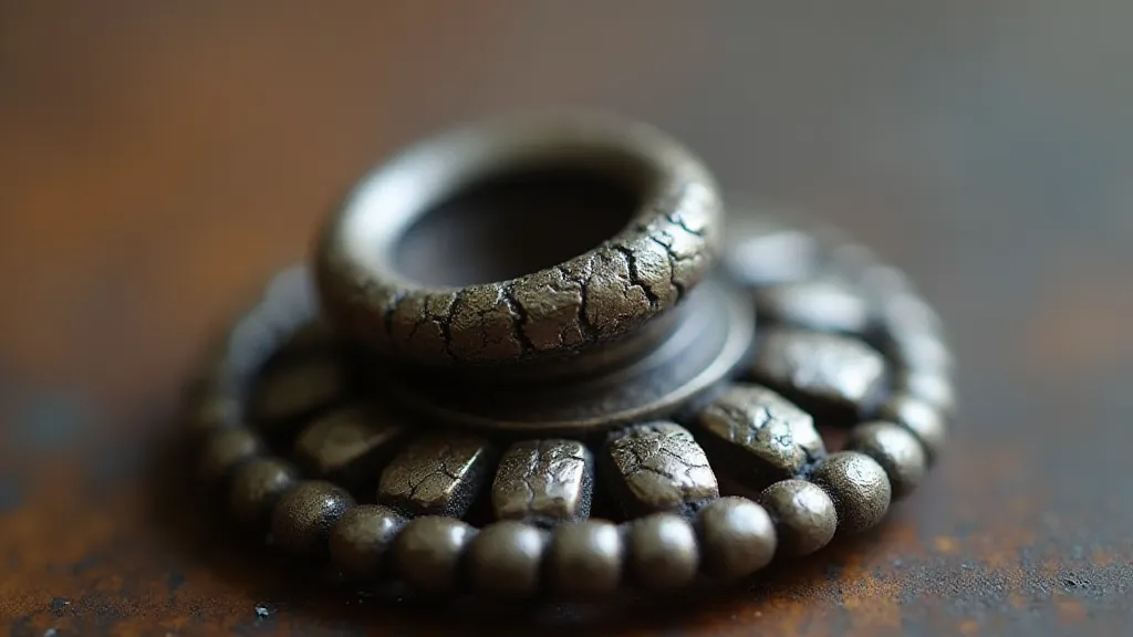 Close-up of an antique button shank