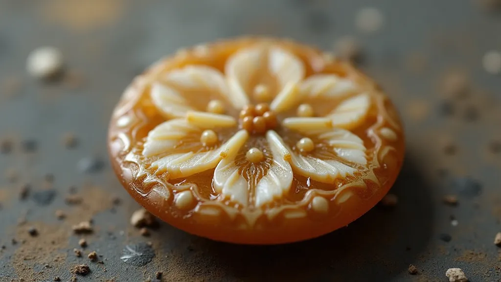 Detailed celluloid button with floral design