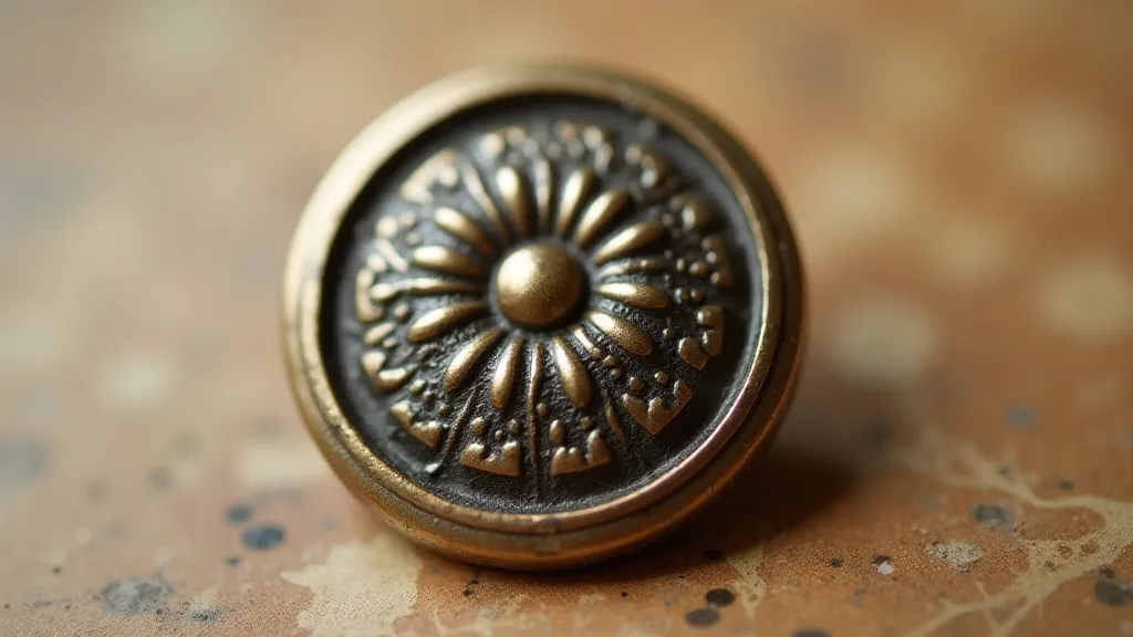 Close-up of a metal shank button