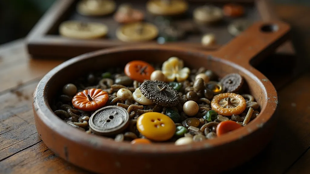 Vintage button sorting tray